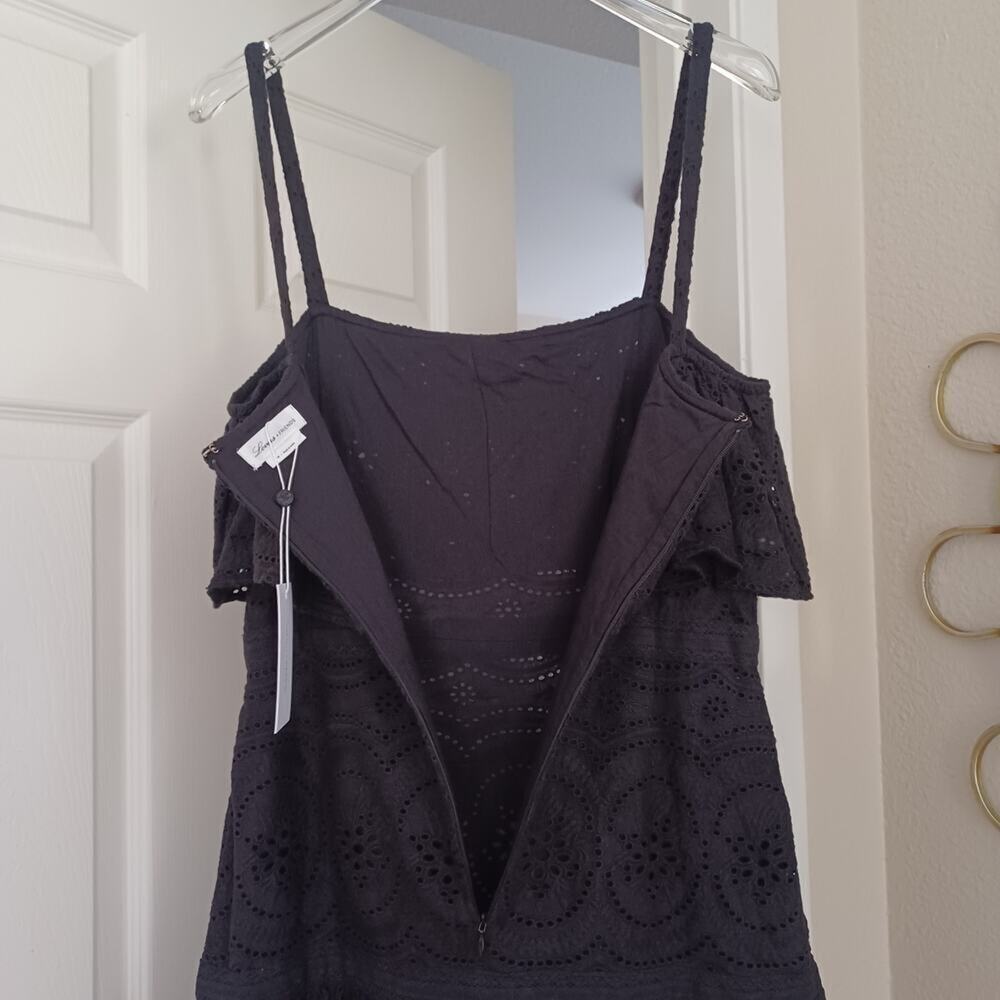 NWT Lovers + Friends Hailey Eyelet Midi Dress Black Size M - Picture 9 of 12